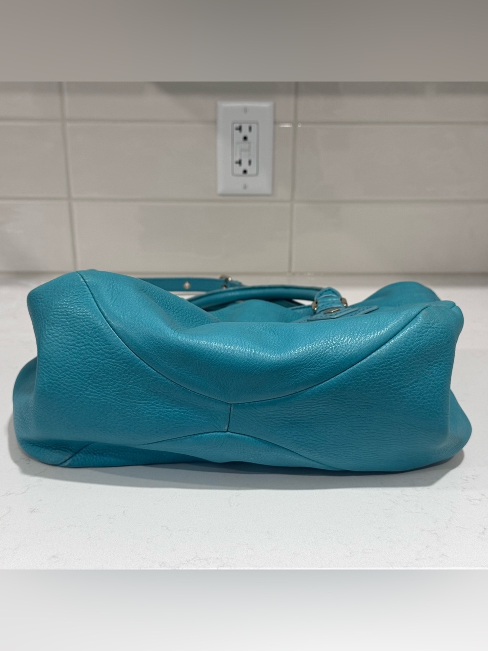 Marc by Marc Jacobs Classic Q Drawstring Leather Hobo Satchel Purse – Teal - Picture 5 of 16